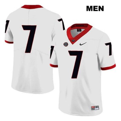 Men's Georgia Bulldogs NCAA #7 D'Andre Swift Nike Stitched White Legend Authentic No Name College Football Jersey NGF5154AA